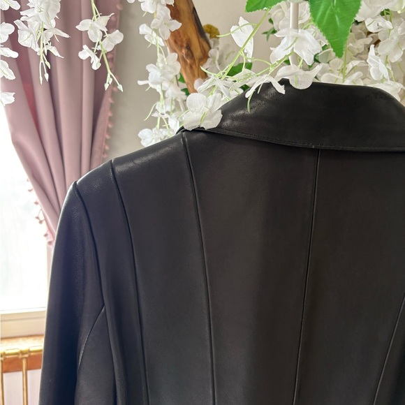 Alfani Black Women's Leather Zip-Front Jacket - Picture 5 of 7